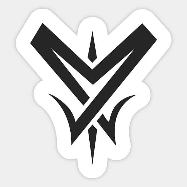 Tribal Black "M" Sticker by MikoGalvez